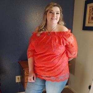 Gorgeous Off Shoulder Lace Blouse with Sleeves